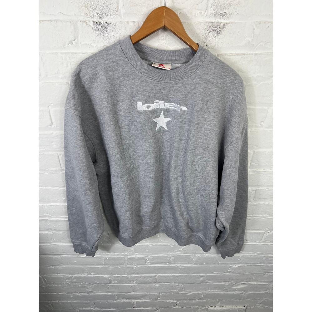 Loiter Women's Paradise Crewneck Sweatshirt Long Sleeve Heather Grey Size M